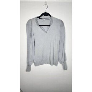 Sioni Milano Long Sleeve Blue Women Top Viscose Blend Size M